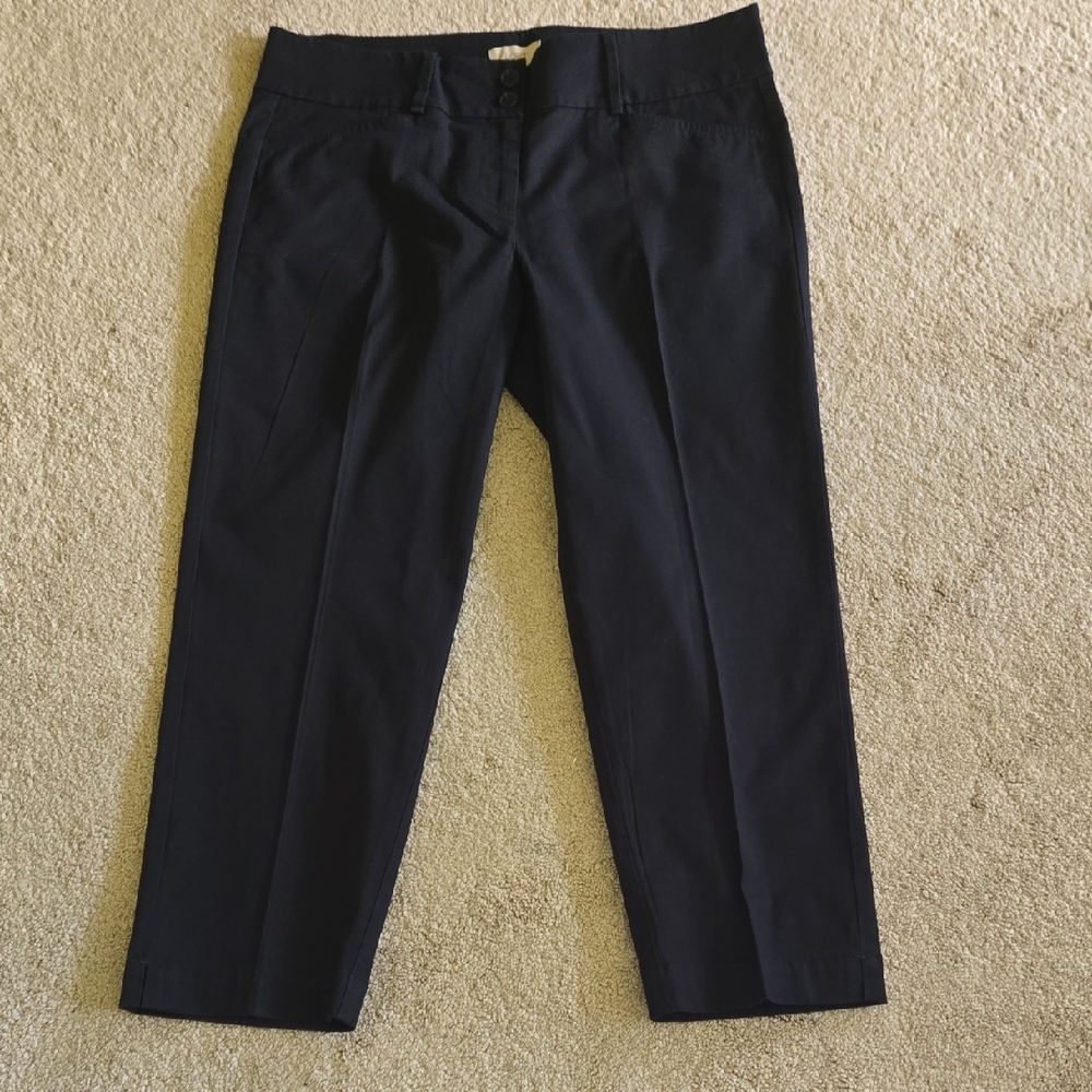 LOFT Black Dress Pants Straight Leg Cropped